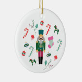 Gepersonaliseerde Vintage Kerst Notenkraker Keramisch Ornament (Rechts)