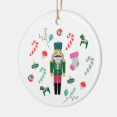 Gepersonaliseerde Vintage Kerst Notenkraker Keramisch Ornament (Links)