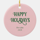 Gepersonaliseerde Vintage Kerst Notenkraker Keramisch Ornament (Achterkant)