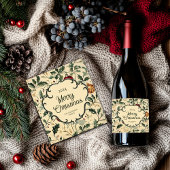 Gepersonaliseerde Vintage Kerst Wijn Label Etiket