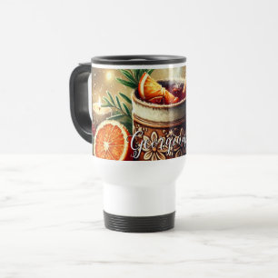 Gepersonaliseerde Vintage Kerstmarkt Mulled Wine Reisbeker