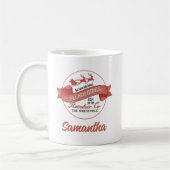 Gepersonaliseerde Vintage Kerstrendier Koffiemok (Links)