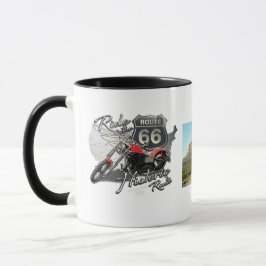 Gepersonaliseerde Vintage Motorrit Route 66 Mok