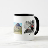 Gepersonaliseerde Vintage Motorrit Route 66 Mok (Voorkant rechts)