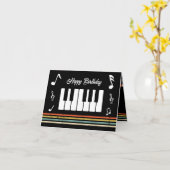 Gepersonaliseerde vintage pianotoetsen kaart (Gele Bloem)