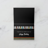 Gepersonaliseerde vintage pianotoetsen kaart (Binnen)