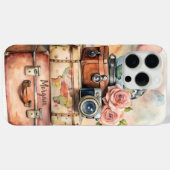 Gepersonaliseerde vintage reisillustratie Case-Mate iPhone case (Achterkant (horizontaal))
