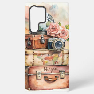 Gepersonaliseerde vintage reisillustratie samsung galaxy hoesje