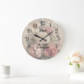 gepersonaliseerde vintage rozenboeket klok (Huis)