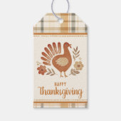 Gepersonaliseerde vintage ruit Thanksgiving Cadeaulabel (Voorkant)