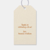 Gepersonaliseerde vintage ruit Thanksgiving Cadeaulabel (Achterkant)