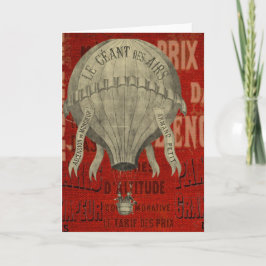 Gepersonaliseerde Vintage Steampunk Heet Lucht Bal Feestdagen Kaart