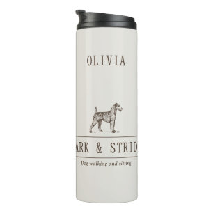 Gepersonaliseerde Vintage Terrier met naam Thermosbeker
