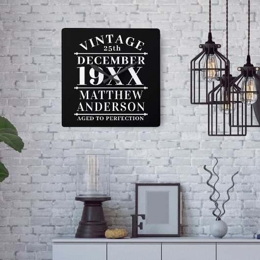 Gepersonaliseerde Vintage tot perfecte Vierkante Klok