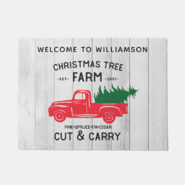 Gepersonaliseerde Vintage Truck Christmas Welcome  Deurmat
