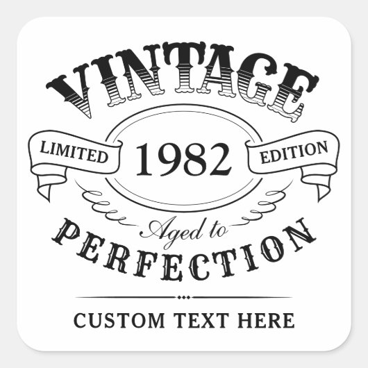 Gepersonaliseerde Vintage verouderd tot perfecte g Vierkante Sticker (Voorkant)