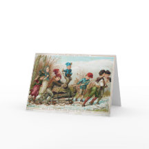 Gepersonaliseerde Vintage Victoriaans kerst Kaart