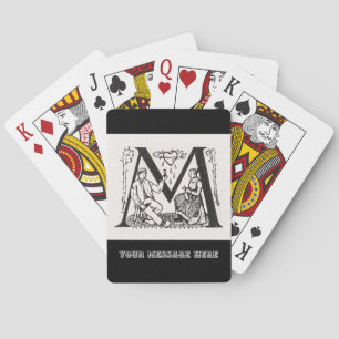 Gepersonaliseerde Vintage Wedding Couple Wine Pokerkaarten