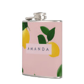 Gepersonaliseerde Vinyl gewikkeld Schattigee Roze  Heupfles (Links)