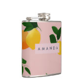 Gepersonaliseerde Vinyl gewikkeld Schattigee Roze  Heupfles (Rechts)