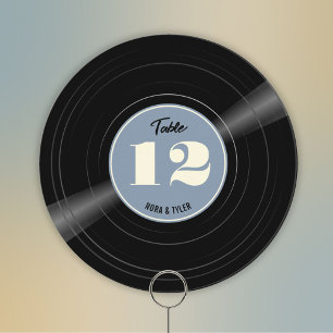 Gepersonaliseerde Vinyl Record Dusty Blue Tafelnum Save The Date