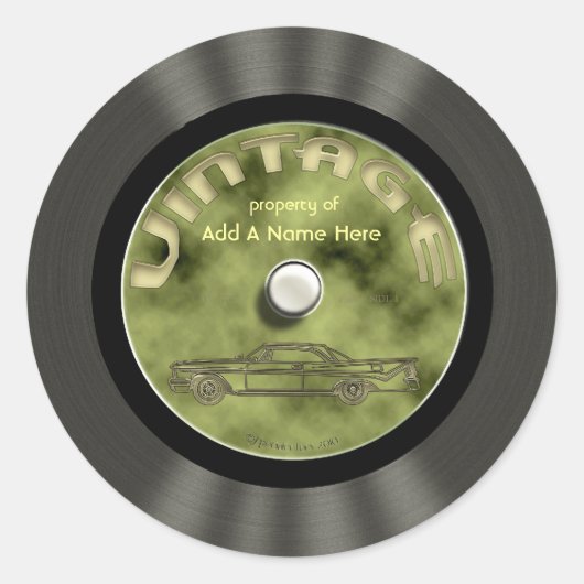 Gepersonaliseerde Vinyl Record Stickers (Voorkant)