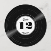 Gepersonaliseerde Vinyl Record Zwart Wit Tafelnumm Save The Date (Voorkant)