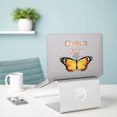 Gepersonaliseerde Vinyl Sticker Label (Laptop op bureau)