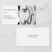 Gepersonaliseerde Viola Fotosjabloon Modern Zwart Visitekaartje (Voorkant / Achterkant)