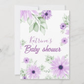 Gepersonaliseerde Violet Waterverf Bloemen Magneti Kaart (Voorkant)