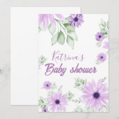 Gepersonaliseerde Violet Waterverf Bloemen Magneti Kaart (Voorkant / Achterkant)