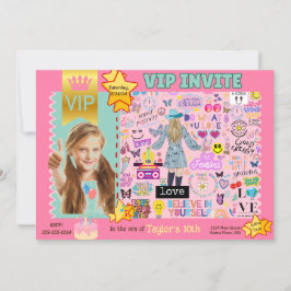 GEPERSONALISEERDE VIP FOTO UITNODIGING VOOR MEISJE