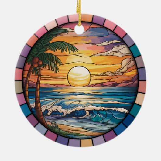 Gepersonaliseerde Virginia Beach Ornament, Virgini Keramisch Ornament (Achterkant)