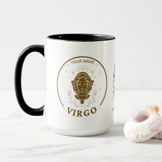Gepersonaliseerde Virgo Zodiac 15 oz Koffie Mok (Met donut)