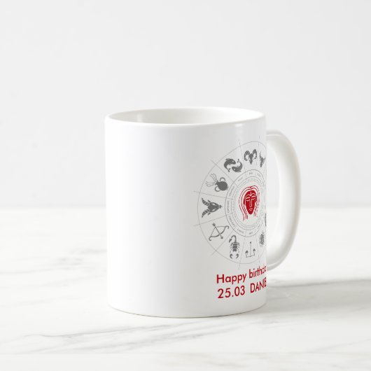 Gepersonaliseerde Virgo Zodiac verjaardagscadeau Koffiemok (Voorkant rechts)