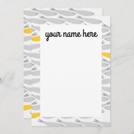 Gepersonaliseerde visbriefkaarten bedankkaart (Voorkant / Achterkant)