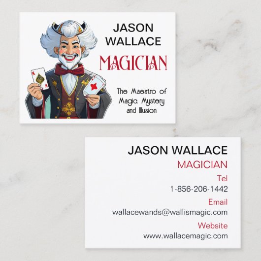 Gepersonaliseerde Visitekaartje van de goochelaar (Voorkant / Achterkant)
