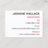 Gepersonaliseerde Visitekaartje van de goochelaar (Achterkant)