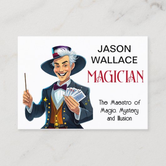 Gepersonaliseerde Visitekaartje van de goochelaar (Voorkant)