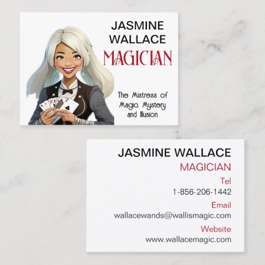 Gepersonaliseerde Visitekaartje van de goochelaar (Voorkant / Achterkant)