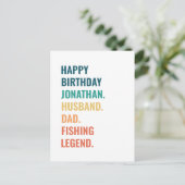 Gepersonaliseerde Vislegend Retro Tekst Verjaardag Briefkaart (Staand voorkant)