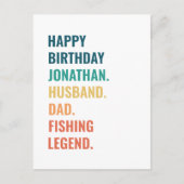 Gepersonaliseerde Vislegend Retro Tekst Verjaardag Briefkaart (Voorkant)