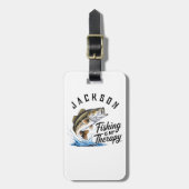 Gepersonaliseerde Vissen is mijn therapie Bagagelabel (Voorkant verticaal)