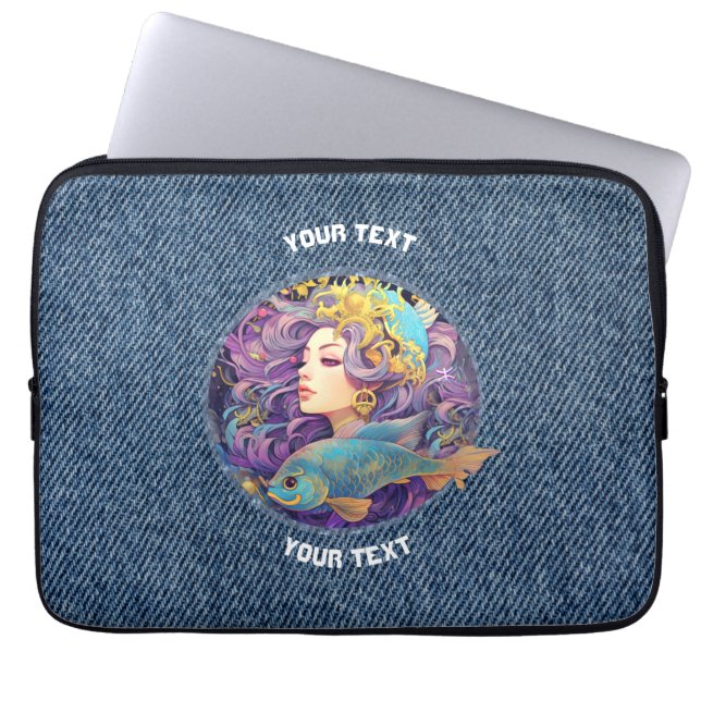 GEPERSONALISEERDE VISSEN STERRENBEELD LAPTOP SLEEVE (Voorkant)