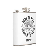 Gepersonaliseerde visser cadeau, Geboren om te vis Heupfles (Rechts)