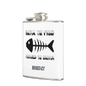 Gepersonaliseerde visser Pap cadeau, Geboren om te Heupfles (Links)