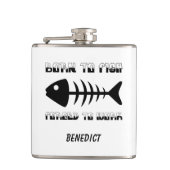 Gepersonaliseerde visser Pap cadeau, Geboren om te Heupfles (Voorkant)