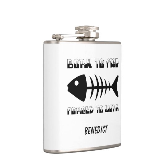 Gepersonaliseerde visser Pap cadeau, Geboren om te Heupfles (Rechts)