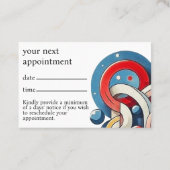 Gepersonaliseerde visueel opvallende afsprakenkaartje (Achterkant)