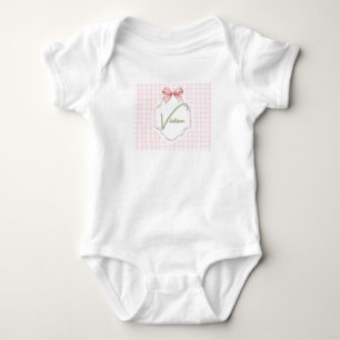 Gepersonaliseerde Vivian Baby Girl Nursery Bow & G Romper